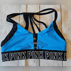 Victoria's Secret PINK Blue and black sports Bra. Size Small